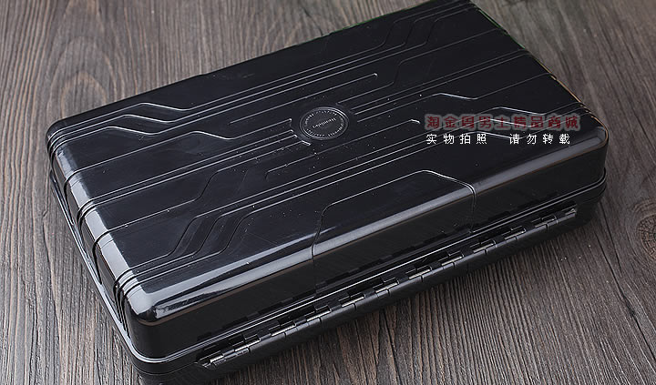 雪便携茄保湿盒 季风塑料10支黑色 户外密封防水雪茄盒含打孔器-1