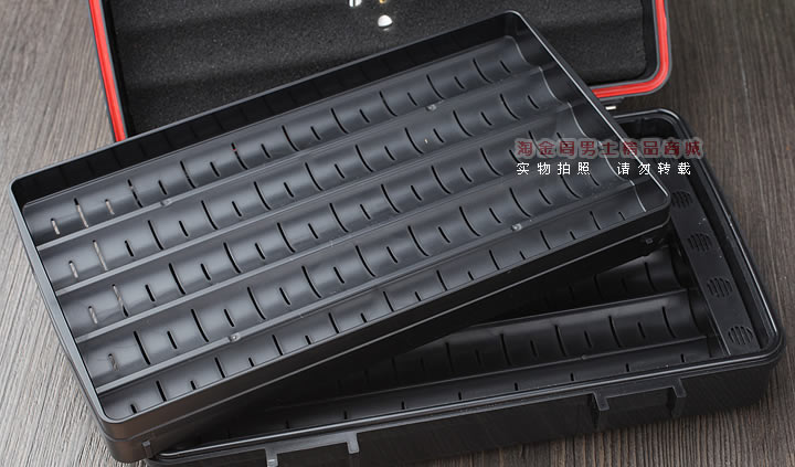 雪便携茄保湿盒 季风塑料10支黑色 户外密封防水雪茄盒含打孔器-7