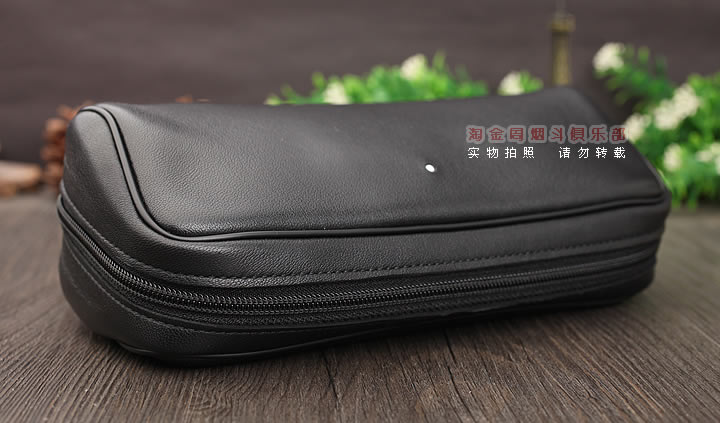 【淘金周】英国登喜路 DUNHILL真皮烟斗包两斗包 PA2018-2