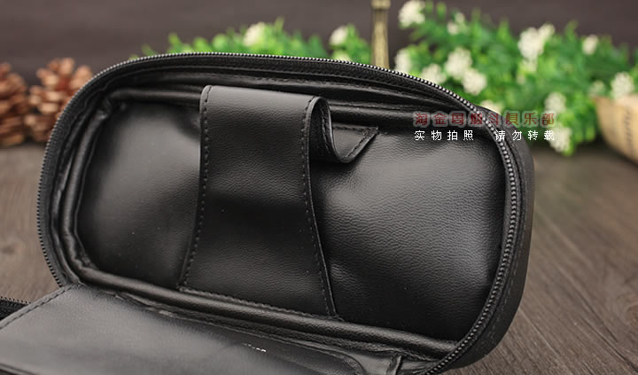 【淘金周】原装德国Martin Wess手工牛皮烟斗包 两斗包CP9-2黑色-3